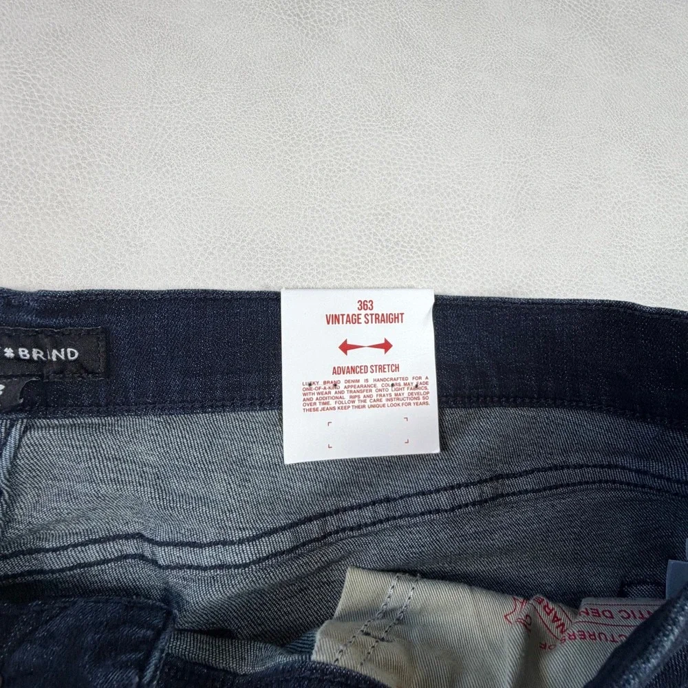 NWT Lucky Brand 363 Vintage Straight Mens Jeans 42x32 Huron Dark Blue Coolmax